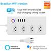 Melery Tuya Wifi Smart Strømskinne EU US Brasil UK Australsk Plugg Stikkontakt USB Ladeuttak Fjernstyrt av Alexa Dot Google Home Kontor
