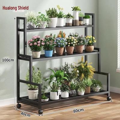 Multi-tier Movable Iron Art Flower Stand