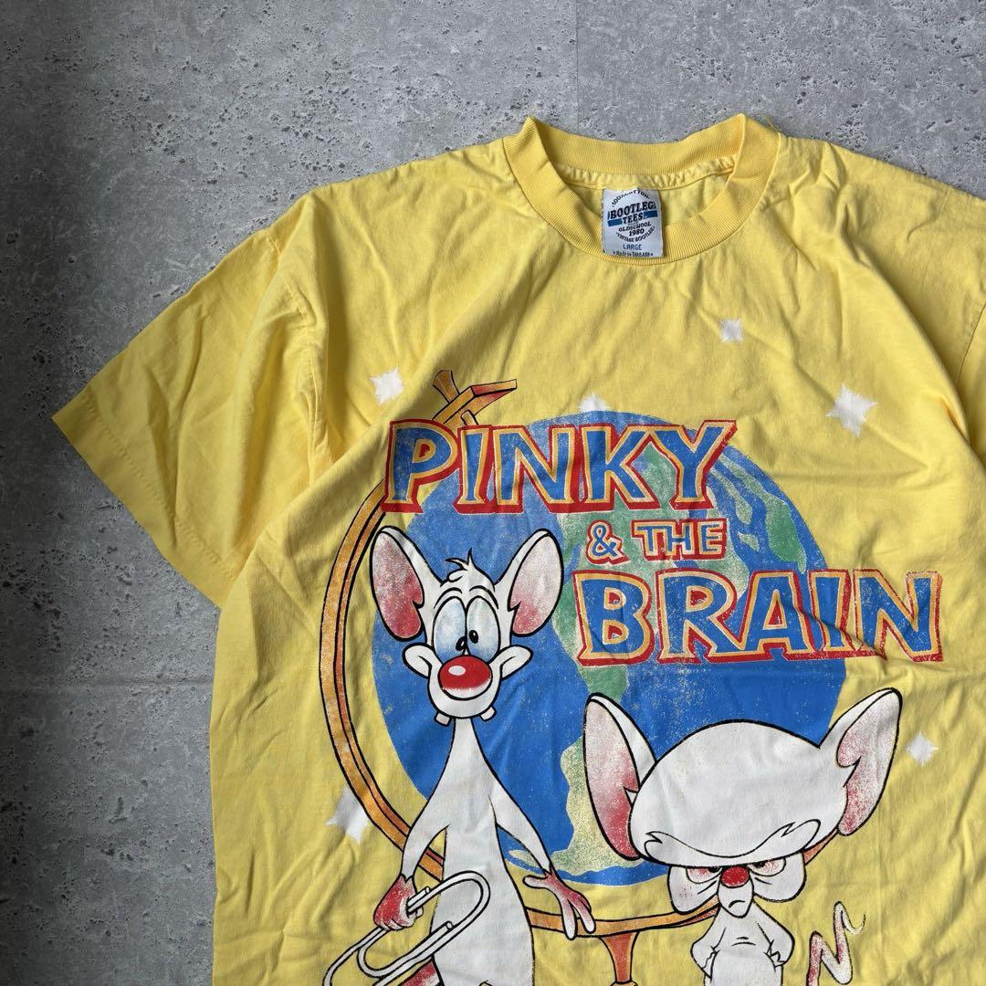 

[USED] Pinky & the Brain Warner Bros. Short Sleeve Anime T-Shirt, Yellow, Size L