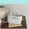 Womens Pu Small Square Bag With Top Zipper And Internal Phone Pocket For Daily Use