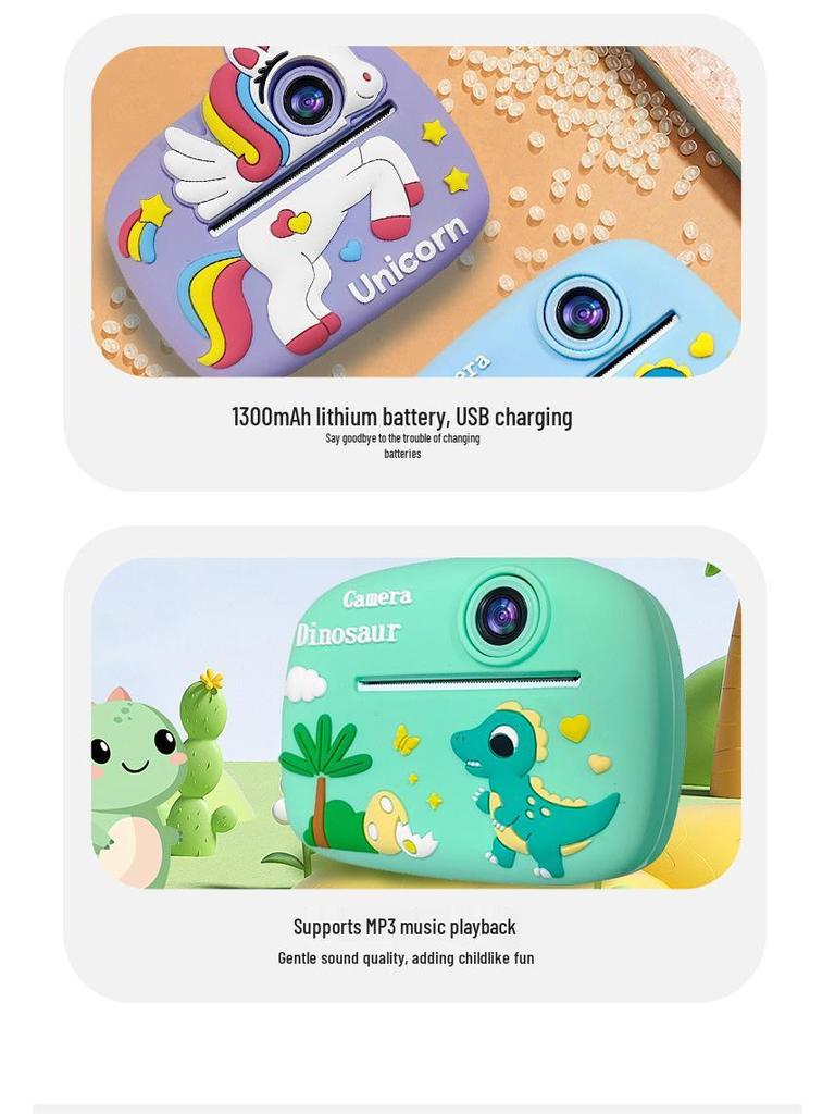 D1 Polaroid Kids Mini Cameră Duală: Imprimare de înaltă definiție și jucărie digitală