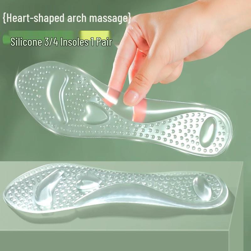 Antibacterial Silicone Non-Slip Cushion Insoles for High Heels & Sandals - Invisible Comfort & Protection