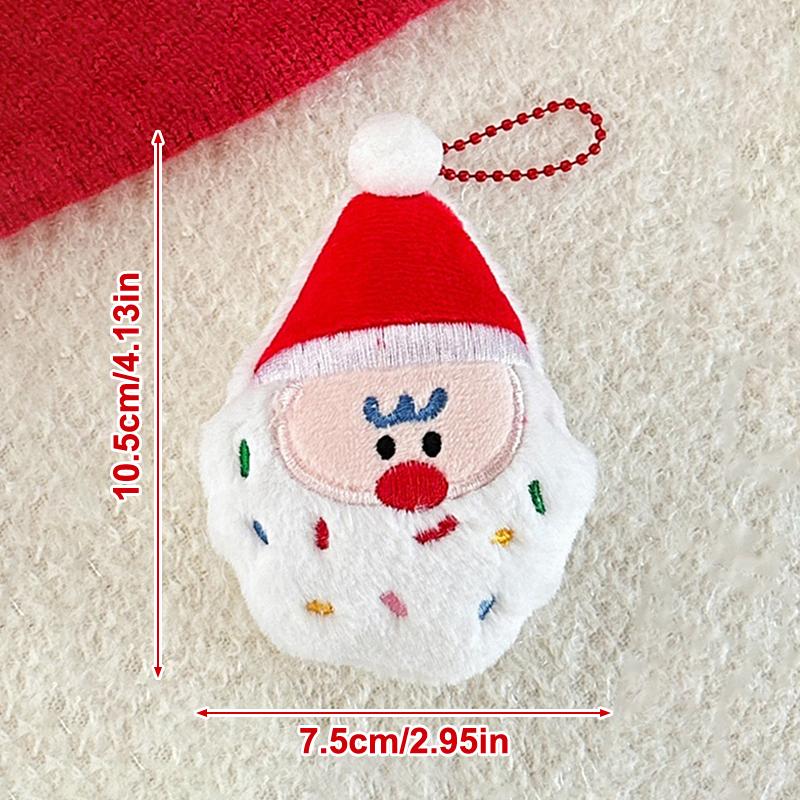 Kawaii Christmas Plush Keychain Christmas Tree Deer Hanging Ornaments Christmas Gift Schoolbag Keychain Bag Pendant Kids Gift