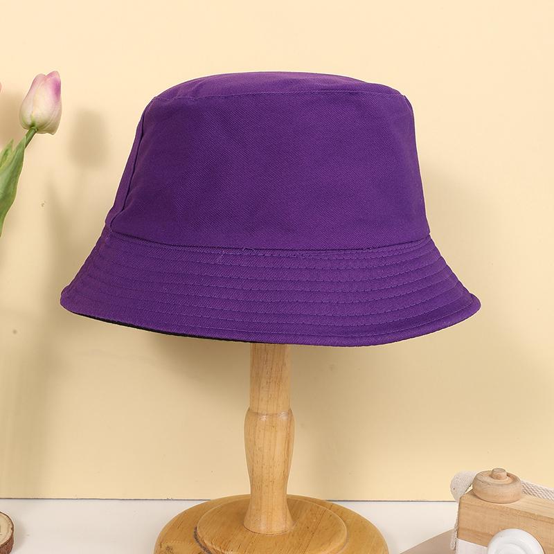 Spring and autumn candy color simple light plate solid color double-sided fisherman hat suitable for men and women daily leisure