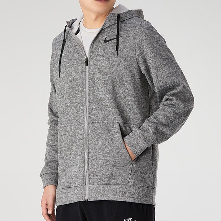 Nike Therma Full-Zip Training Fleece Hooded Jacket Men Outerwear Gray CU6232-063