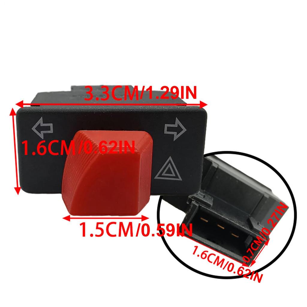 Motorcycle Hazard Flash Button, Warning Light Button | Double Flash Hazard Light Turn Button,