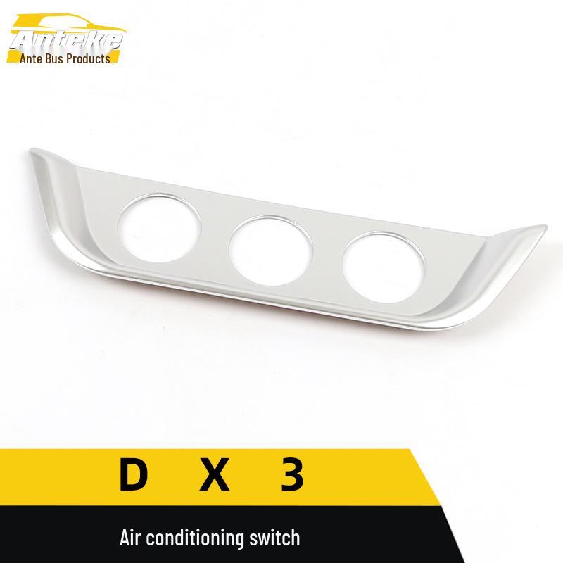 DX3 Air Conditioning Switch Decorative Frame: Electroplated Center Console Button Adjustment Sequin Sticker