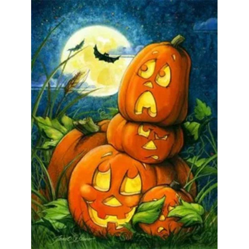 5D Diy Diamond Painting Pumpkin Halloween Gift Cross Stitch Kit Full Drill Embroidery Mosaic Art Picture Of Rhinestones Decor