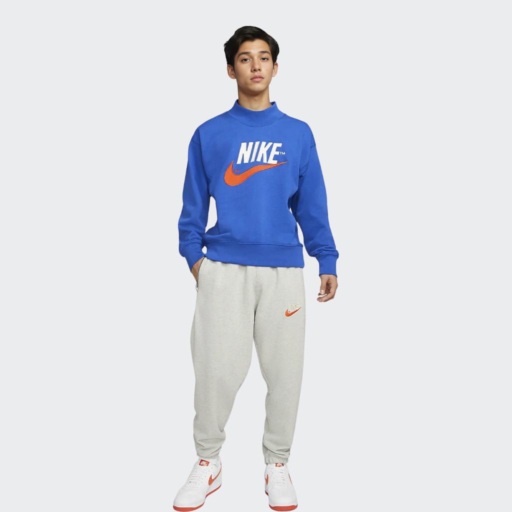 Nike Trend Capsule Logo Embroidered Sport Sweatshirt With Stand-Up Collar Men Tops Blue DM5274-480