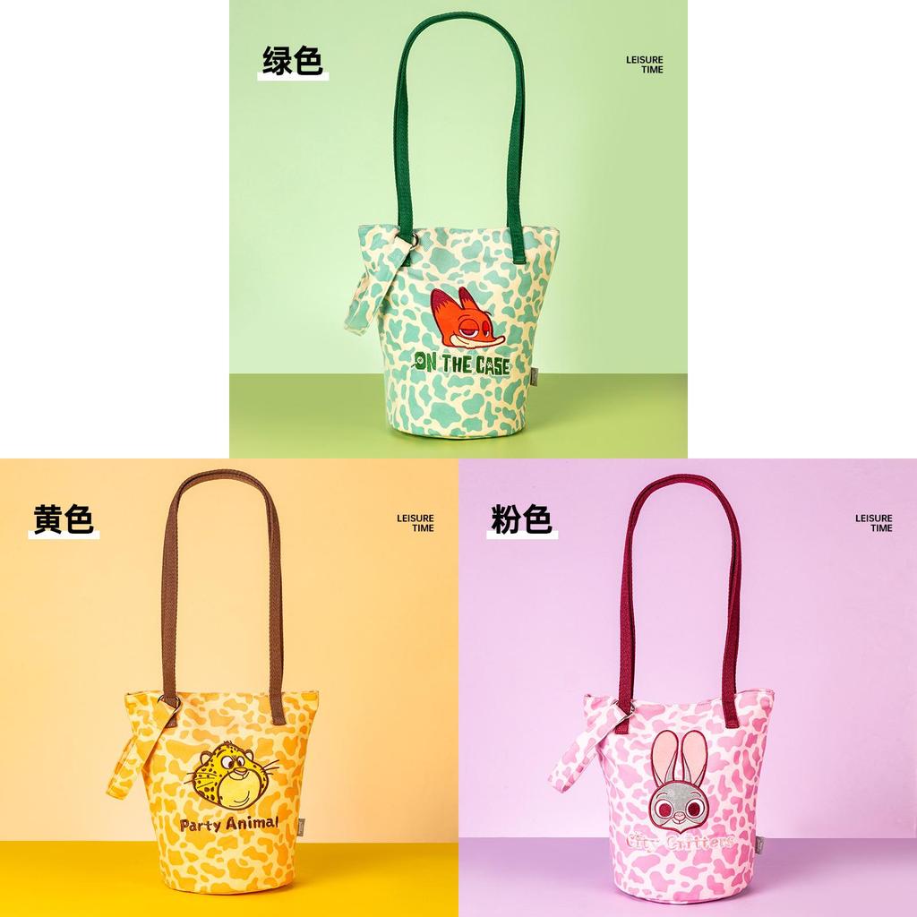 Zootopia Judy Hopps Nick Wilde Water Bucket Bag In Leopard Pattern With Soft Polyester For Casual Outfits