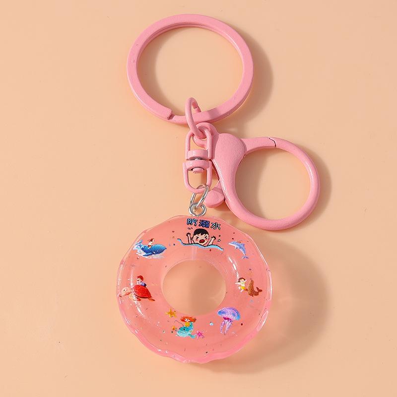 Cute Rein Simulation Swim Ring Keychain Ice Cream Key Rings Pendants for Key Holder Women Girls Handbag Decor Jewelry Gifts