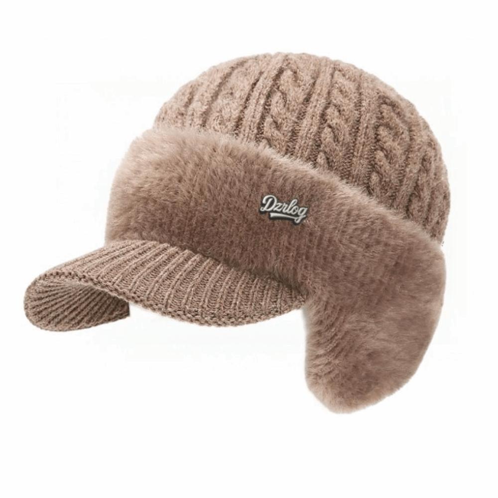 

Thick Warm Knitted Cap Windproof Ear Protection Cap Comfortable Winter Thermal Hat Outdoor Sports хакі