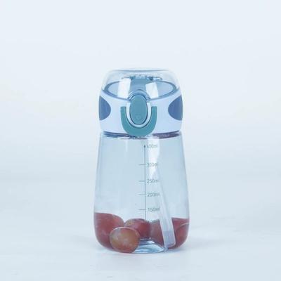 400 ml Geschenke Kleine tragbare transparente Trinkbecher-Wasserflasche mit Strohhalm