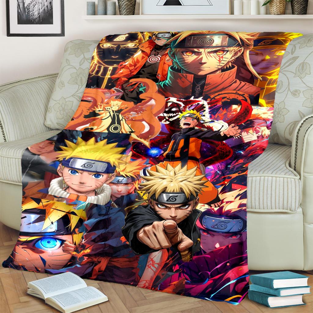 Anime-Print Blanket Warm Comfortable Flannel Blanket for Bedrooms, Sofas, Beds, Chairs, Picnics, Travel -LXR69
