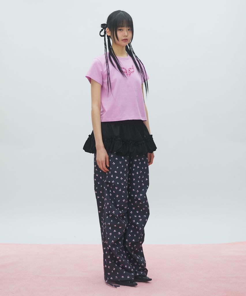 LALAFOX Fox Mask T-Shirt Short Sleeve T-Shirt Pink Br2Ch031
