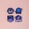 4 Styles Funny Space Adventure Universe Planets Design Enamel Brooches Spaceman Astronaut Rocket Earth Metal Pins