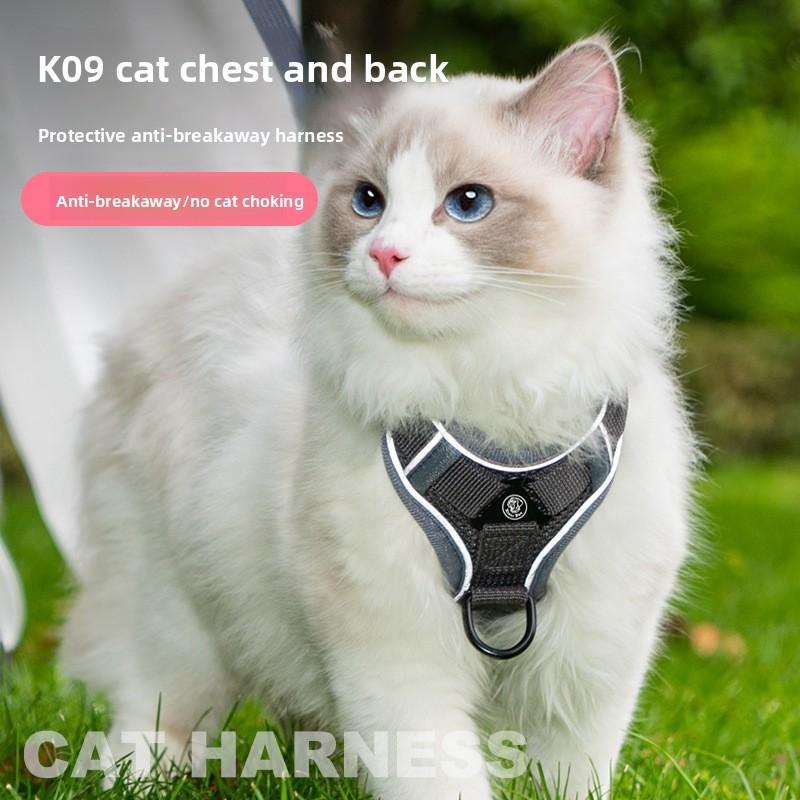 Automatic Cat Leash, Cat Walking Leash, Vest Anti-shedding Cloth Doll, Cat and Kitten, Reflective Striped Pet Leash