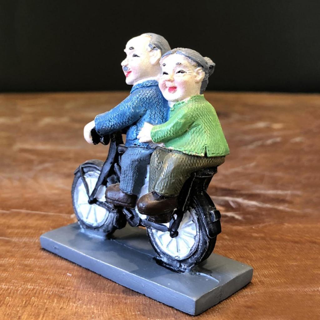 Romantic Lovely Couple Sitting On Cycle Gift for Girlfriend Boyfriend Husband Wife Miniature Statue Figurine