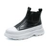Herrenmode Beste Mode Lederstiefel Herbst Neu Dicksohlige Leichte Hohe Stiefel High-Top Trend Lässige Weiße Schuhe Chelsea Boots