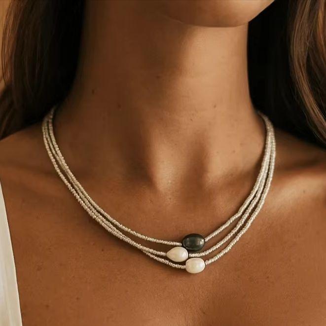 1/3 Stück Künstlerische Retro Süßwasserperlen Perlenkette Perlenanhänger Handgefertigt Böhmischer Schmuck Perlenkette Hochzeit