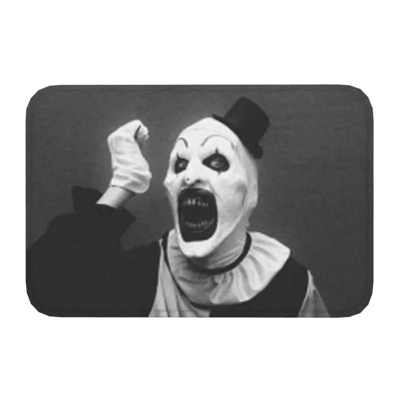 Horror Halloween Movie Terrifier Clown Front Door Mat Anti-Slip Indoor Absorbent Doormat Kitchen Balcony Entrance Rug Carpet