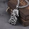 Stainless Steel Viking Dragon Pendant with Rune Engraved In Wooden Box Mens Gift Durable Never Fade