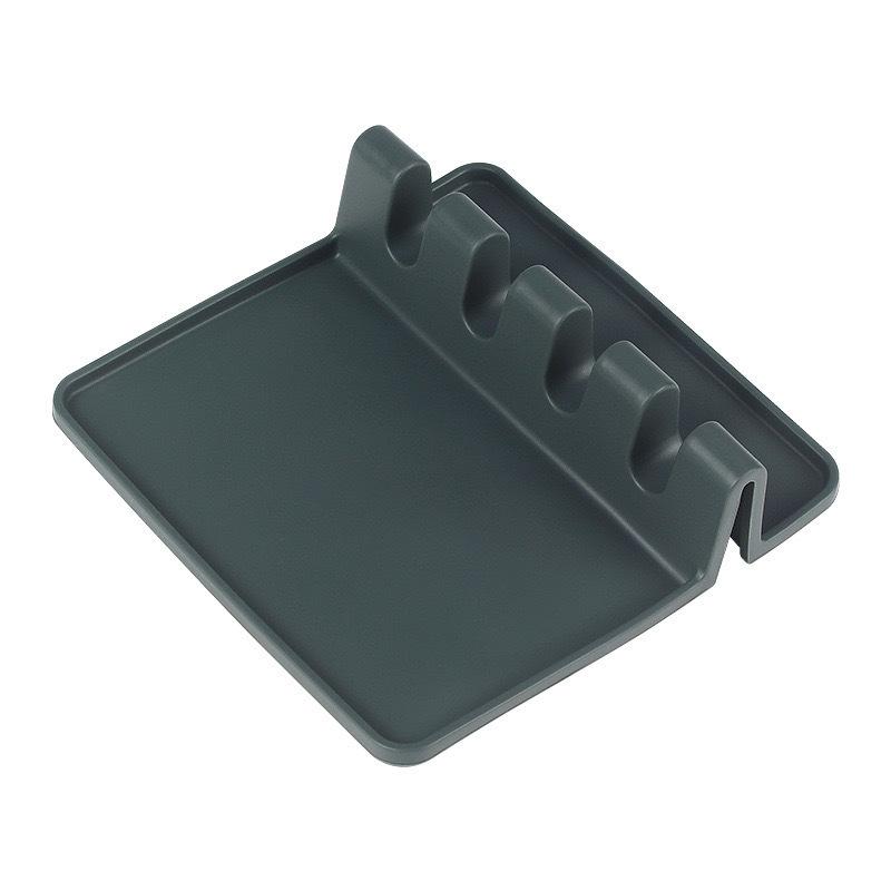 For Multiple Utensils Heat Resistant Spoon Rest Spoon Top Kitchen Utensil Holder Ladles Tongs Kitchen Silicone with Drip Pad