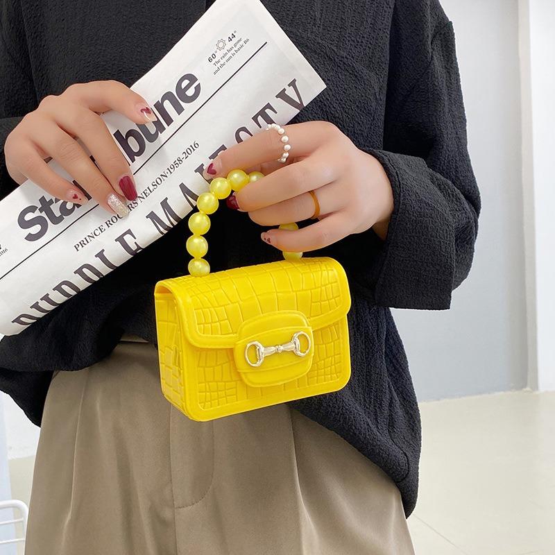 Pearl stone pattern jelly bag versatile lock women's bag