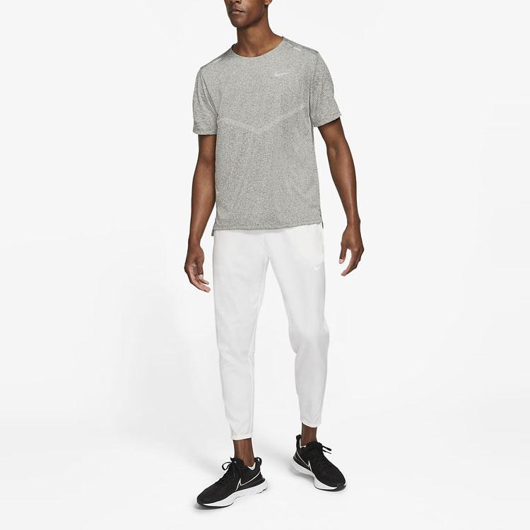 Nike Dri-Fit Rise 365 Breathable Print Crew Neck Short Sleeve T-Shirt Men Tops Grey CZ9185-011