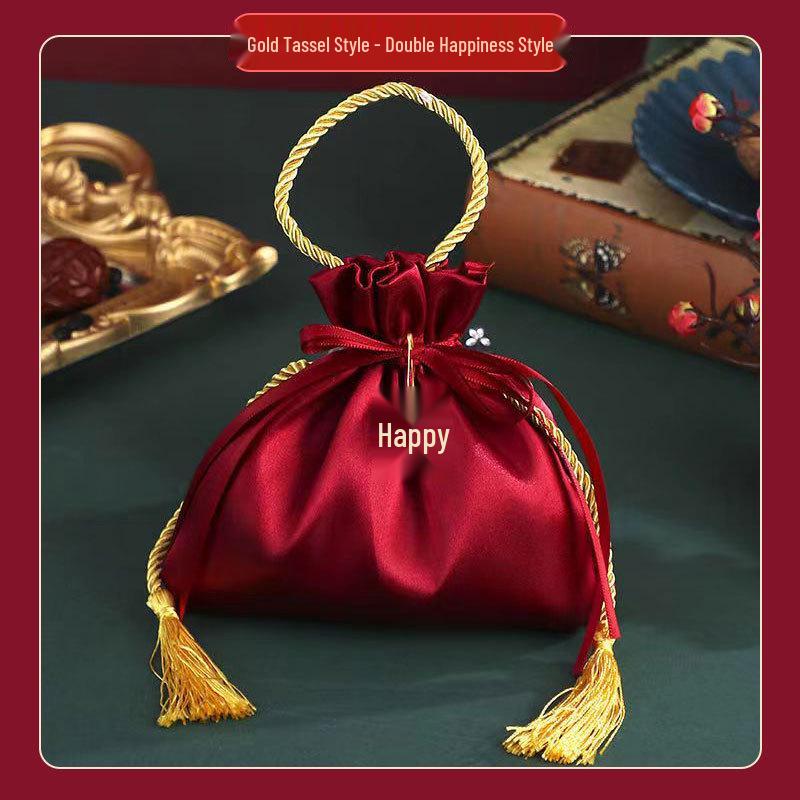 Hochzeits-Bonbon-Geschenkboxen aus Seidensatin