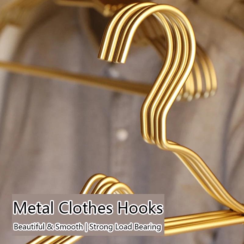 Gold Aluminum Alloy Hanger Clothes,Small Neckline Racks for Storage Skirts Coats,Save Space Metal Closet Organizer,10/20Pcs