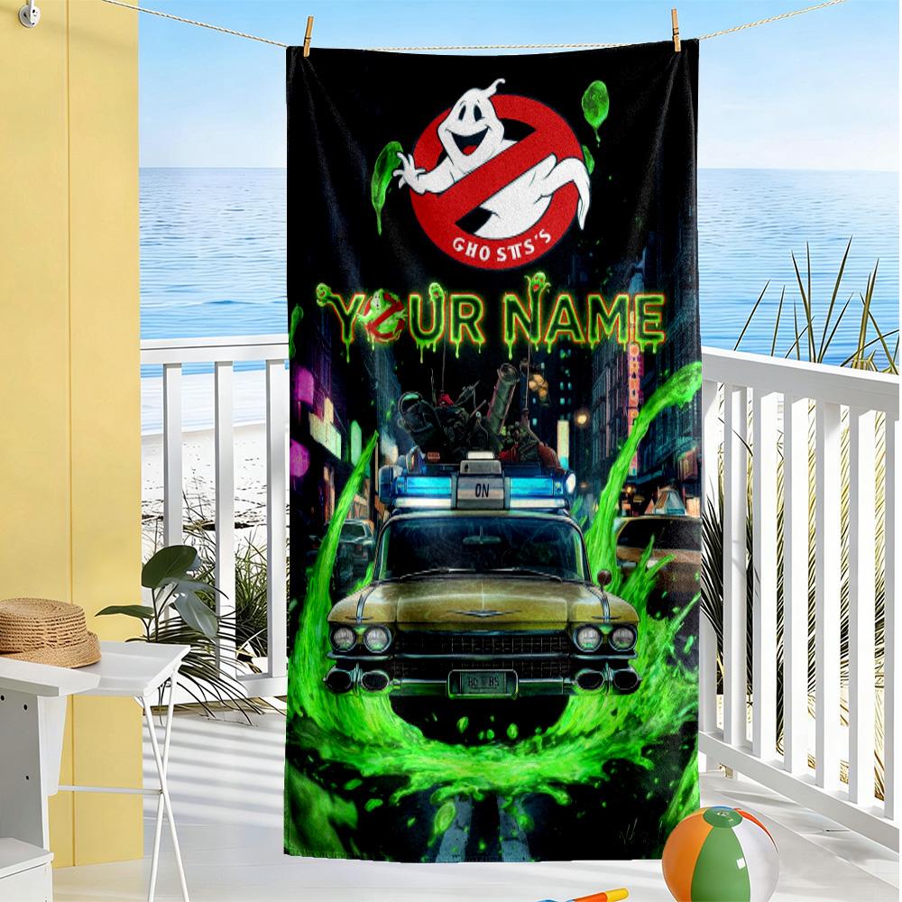 Ghostbusters Customize Text Beach Towel High Absorbency & Quick-Dry