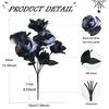Gothic-style Black White Rose Artificial Flowers Halloween Party Home Decoration Fake Floral Advertising Photo Background Props