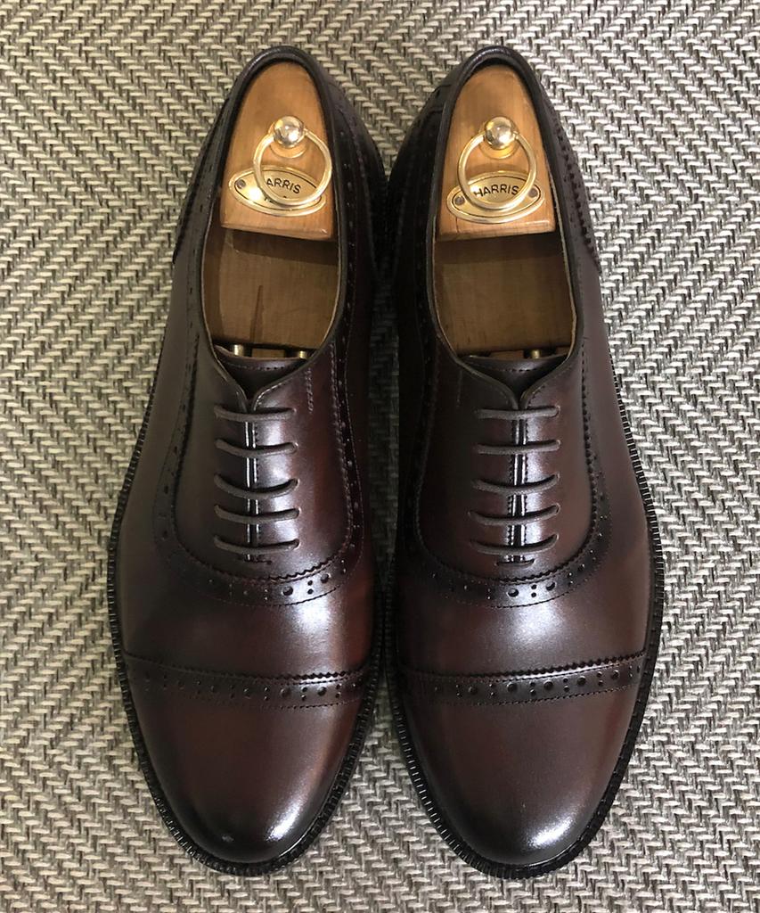 Joenshoe Bechet Brogue Round Straight Tip Wine Brown