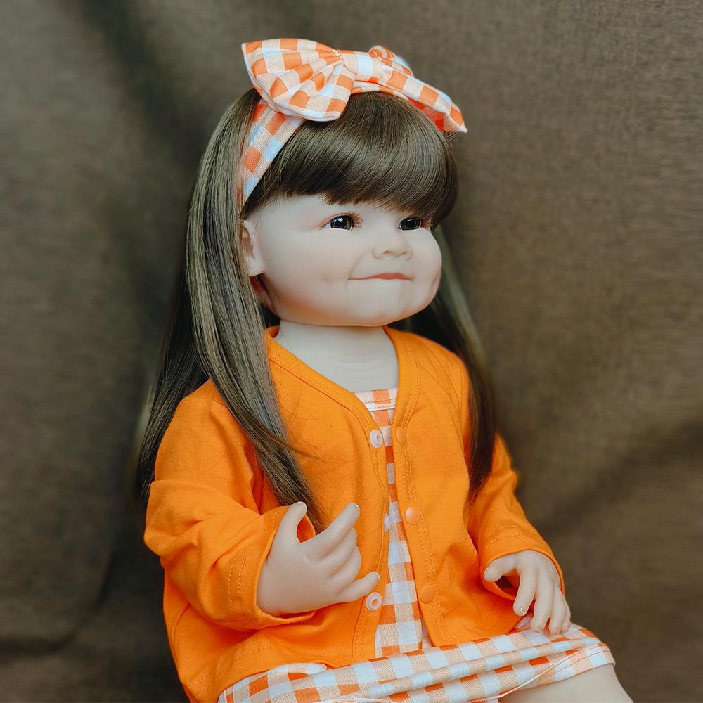 Tam Silikon Bebek Bebe Vinil Oyuncak Gerçekçi Yeniden Doğan Bebekler Gerçekçi 55CM Yenidoğan Kız Bebek Prenses Yürümeye Başlayan Çocuk Oyuncak Hediye