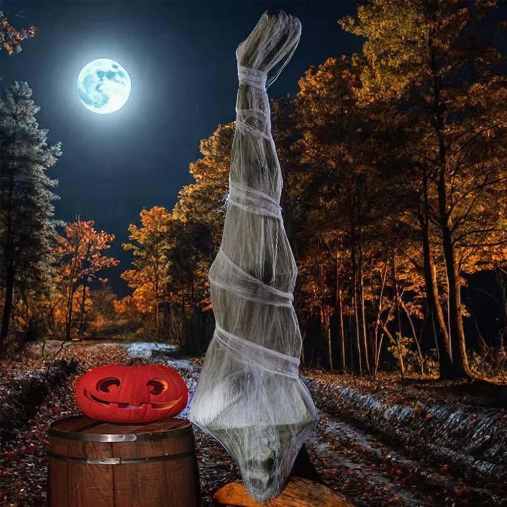 1.8m Upside Down Mummy Halloween Yard Decoration for Haunted Houses and Escape Rooms