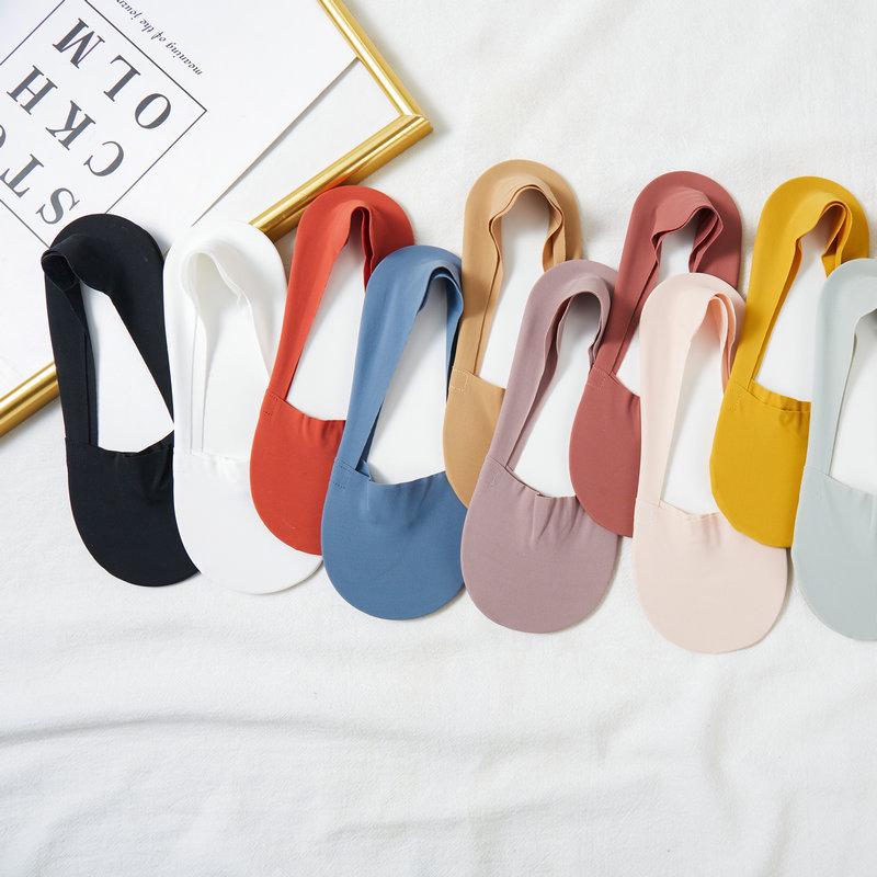 Women's Ice Silk Low-Cut Seamless Socks – Anti-Slip Invisible Spring/Summer Short Socks