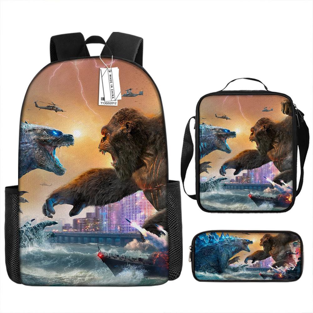 Godzilla Godzilla Student School Bag Cartoon Children Backpack Satchel Anime Trend