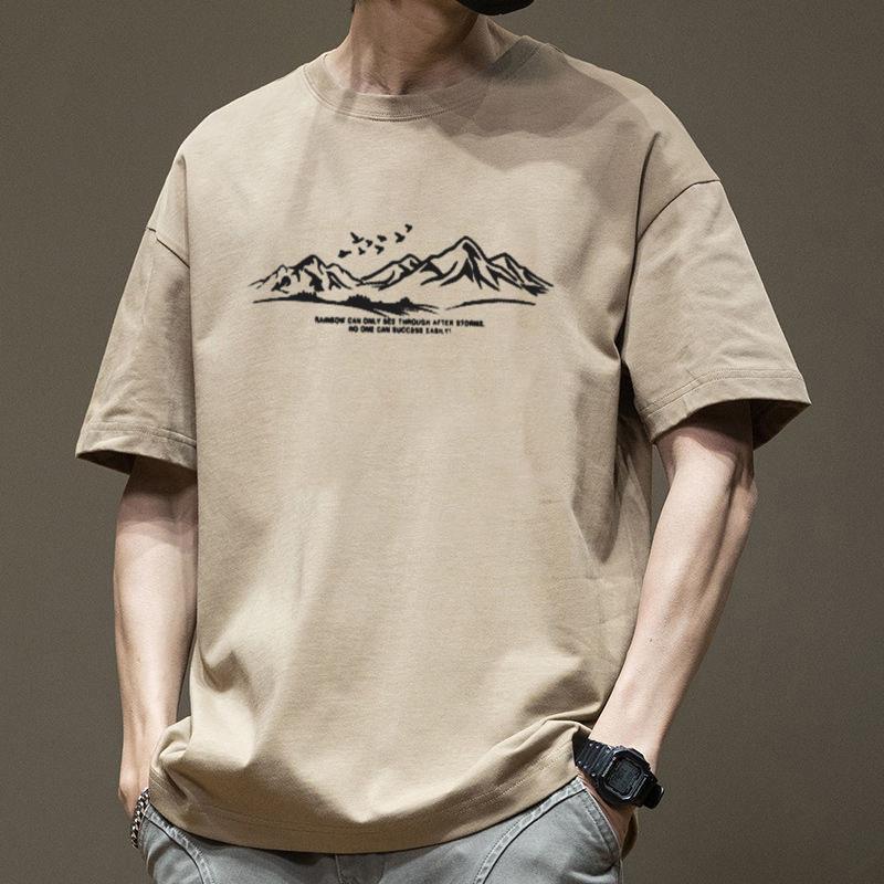Cotton Short Sleeve T Shirt Fashion All Match Breathable Summer Sport T-shirt Men Top