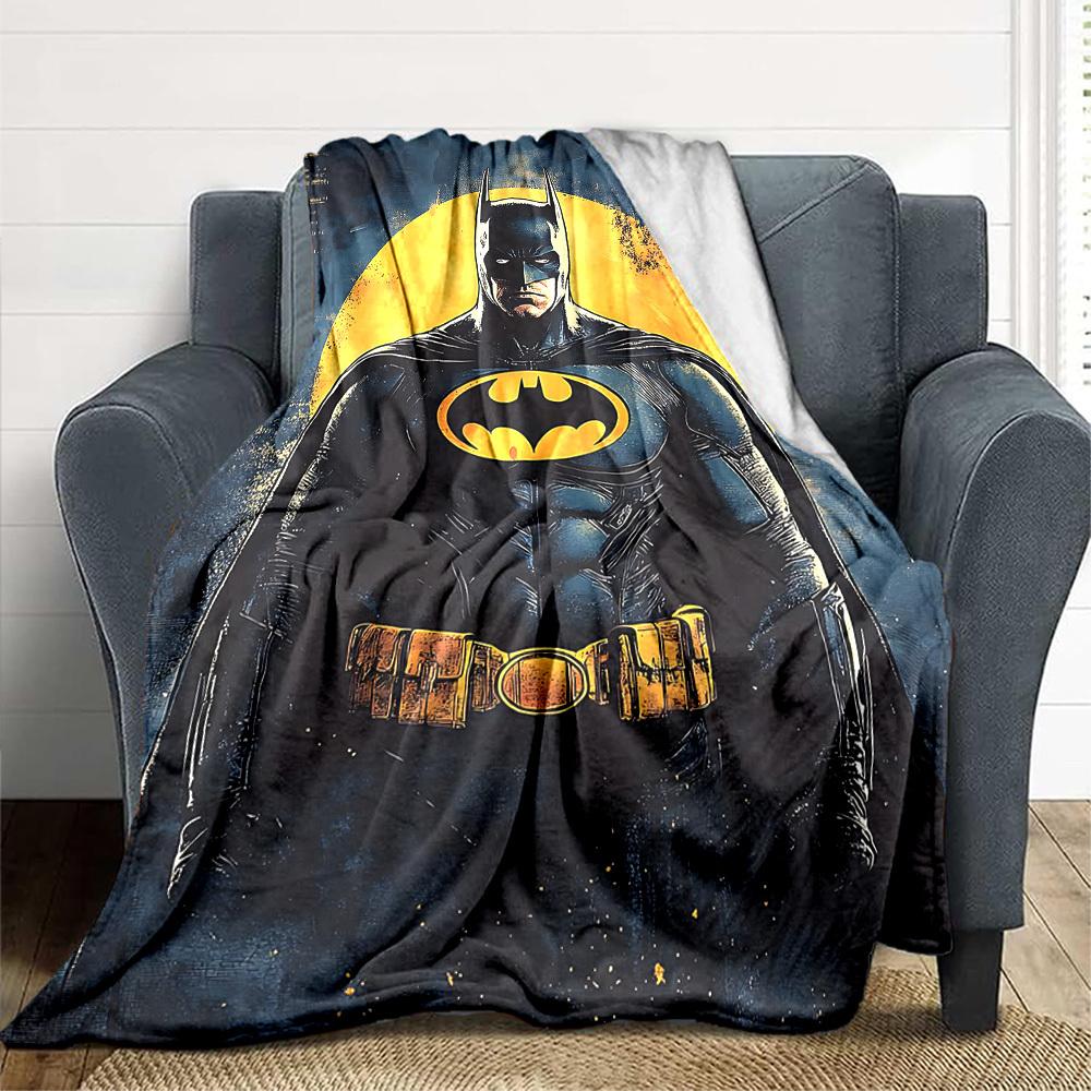 1pc Batman Flannel Throw Blanket - HD Printed Lightweight Soft Warm All-Season Blanket for Sofa, Bed, Travel, Camping 144