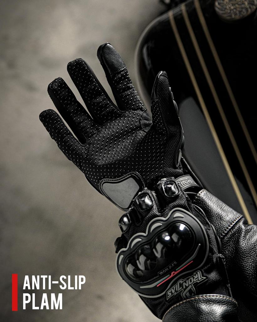 Iron Jia's Fietshandschoenen, Motorhandschoenen, Smartphone-compatibel, Touchscreen-compatibel, Antislip, voor de zomer, Anti-vibratie, Ademend, Duurzaam