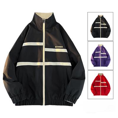 Spring and Autumn Stand Collar Unisex Jacket Splicing Trendy Korean Style Student Jacket Workwear Casual Windbreaker Top