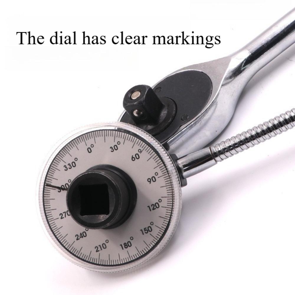 High-Quality 1/2" Torque Protractor - Pointer Dial Angle Gauge & Torque Angle Meter for Auto Repair Precision Torque Measurement