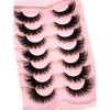 7 Pairs Lashes Faux 3D Fluffy Mink Eyelashes Cat Eye Eyelashes Natural False Eyelashes Volumized Eyelash Extension Makeup Tools Fake Lashes