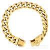 Gold 19mm Sechskant Titanstahl Hundehalsband & Leinen Set