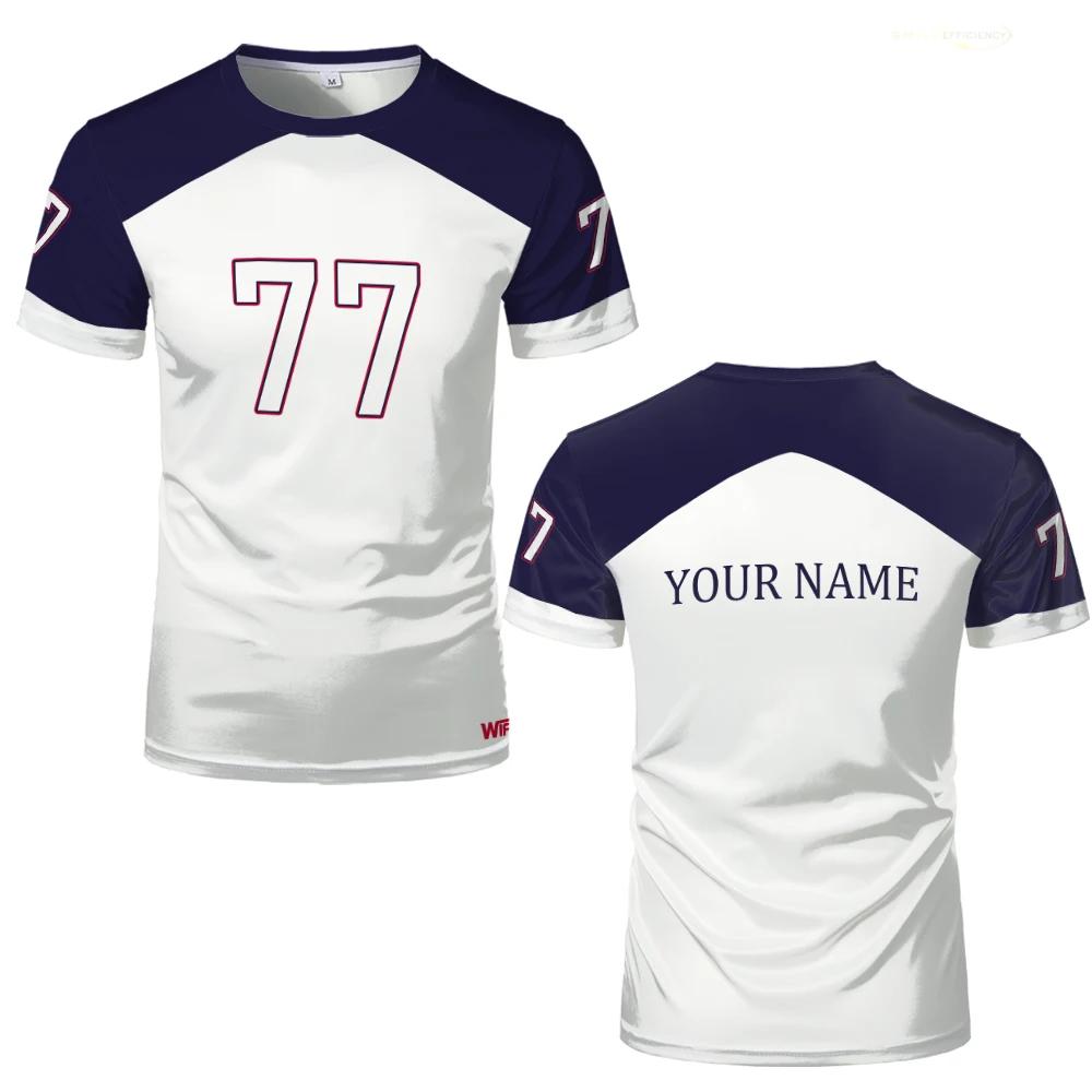 New Sports Leisure Jersey Men Fashion Simple Splicing 3D Print Streetwear WIFRU Quick-drying Custom Short Sleeve T-shirt