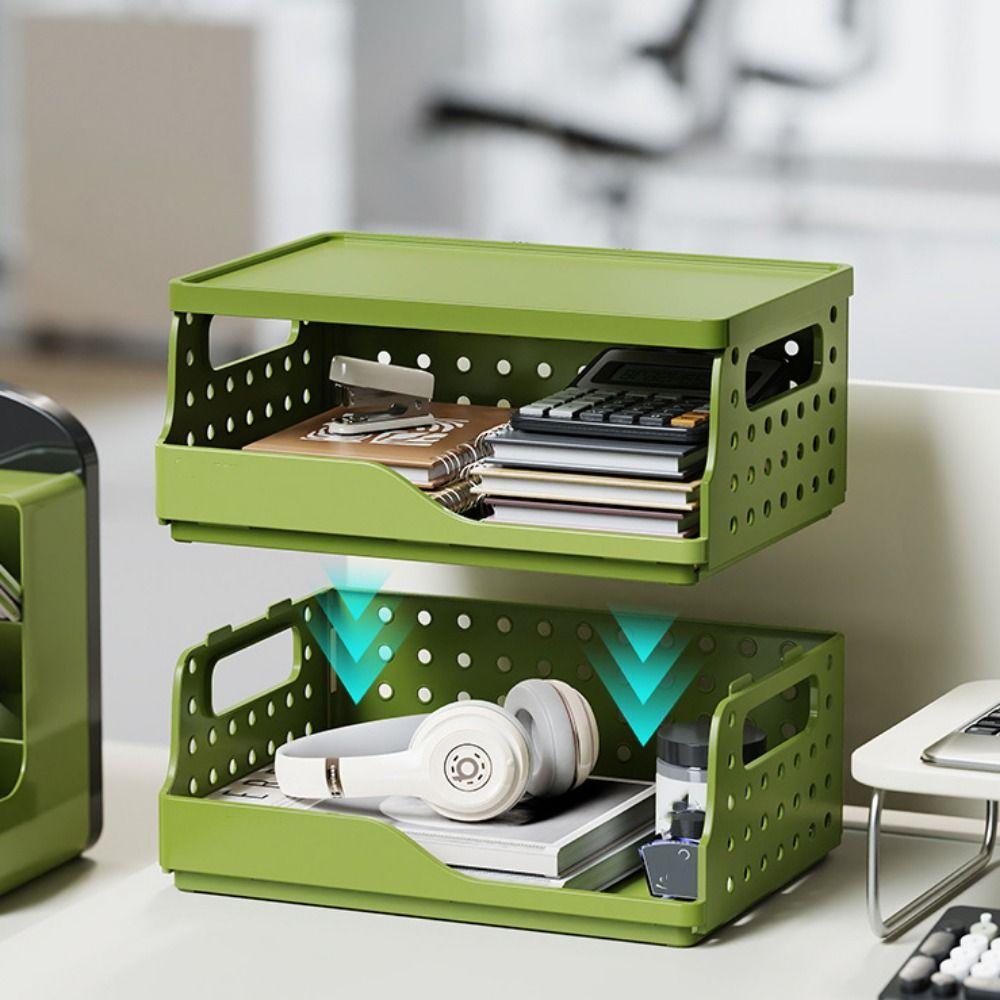 Perforated Board Foldable Storage Baskets Dopamine Folding Storage Crate Desktop Bookshelf  Home