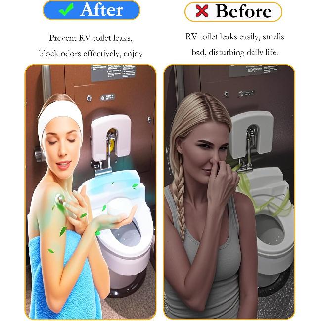 RV Toilet Seal Replacement 2-Pack for Dometic 300/310/320 Toilets, High-Grade Flush Ball Seal Gasket Kit 385311658-Durable Rubber, Easy tallation,