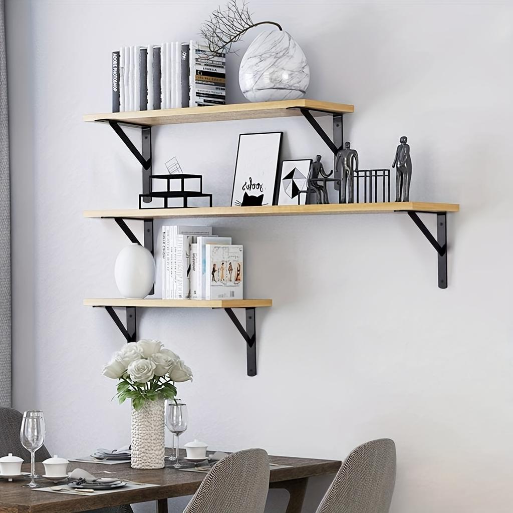 6,1x3,7 inch Decoratieve Plank Wandmontage Zwevende Plank Beugel, Robuuste Rustieke IJzeren Metalen Hoek Driehoek Plank Beugels 90 Graden