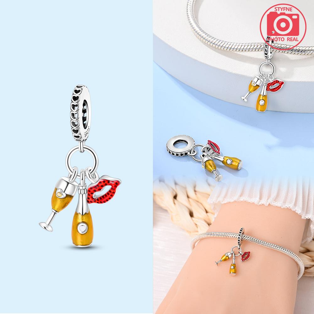 Tall Wine Glass Pendant Copper Colors For Charms Copper Colors Original Bracelet For Jewelry